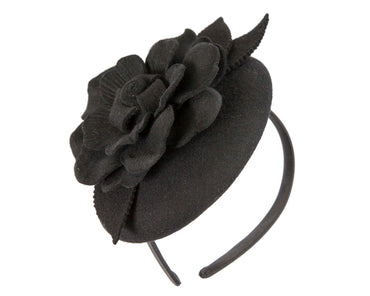 Black winter pillbox fascinator by Max Alexander