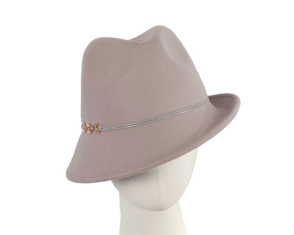 Grey felt trilby hat by Max Alexander J436