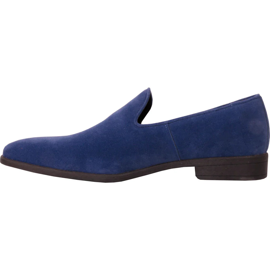 "Chelsea" Blue Suede Tuxedo Shoes