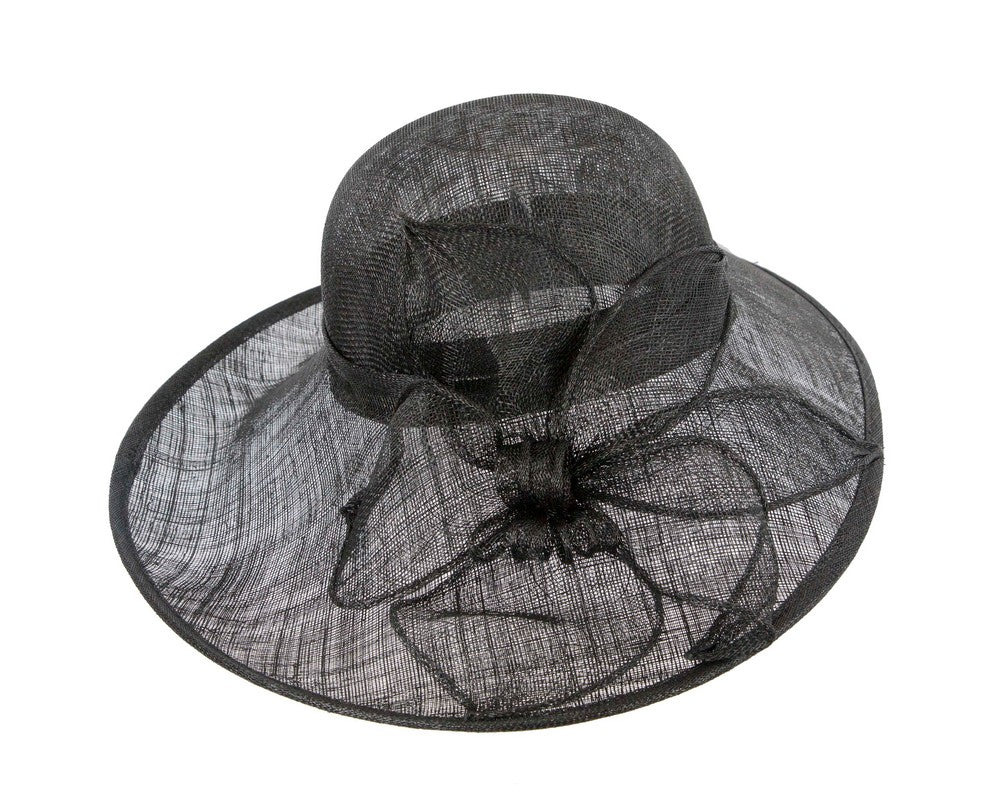 Black wide brim racing fashion hat by Max Alexander