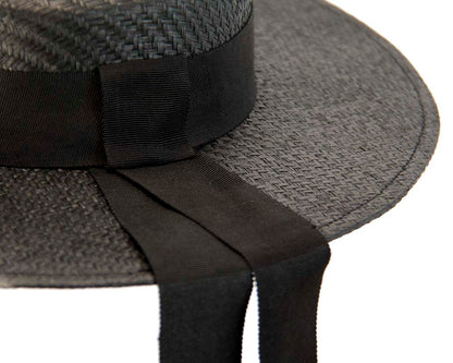 Black boater hat by Max Alexander MA800