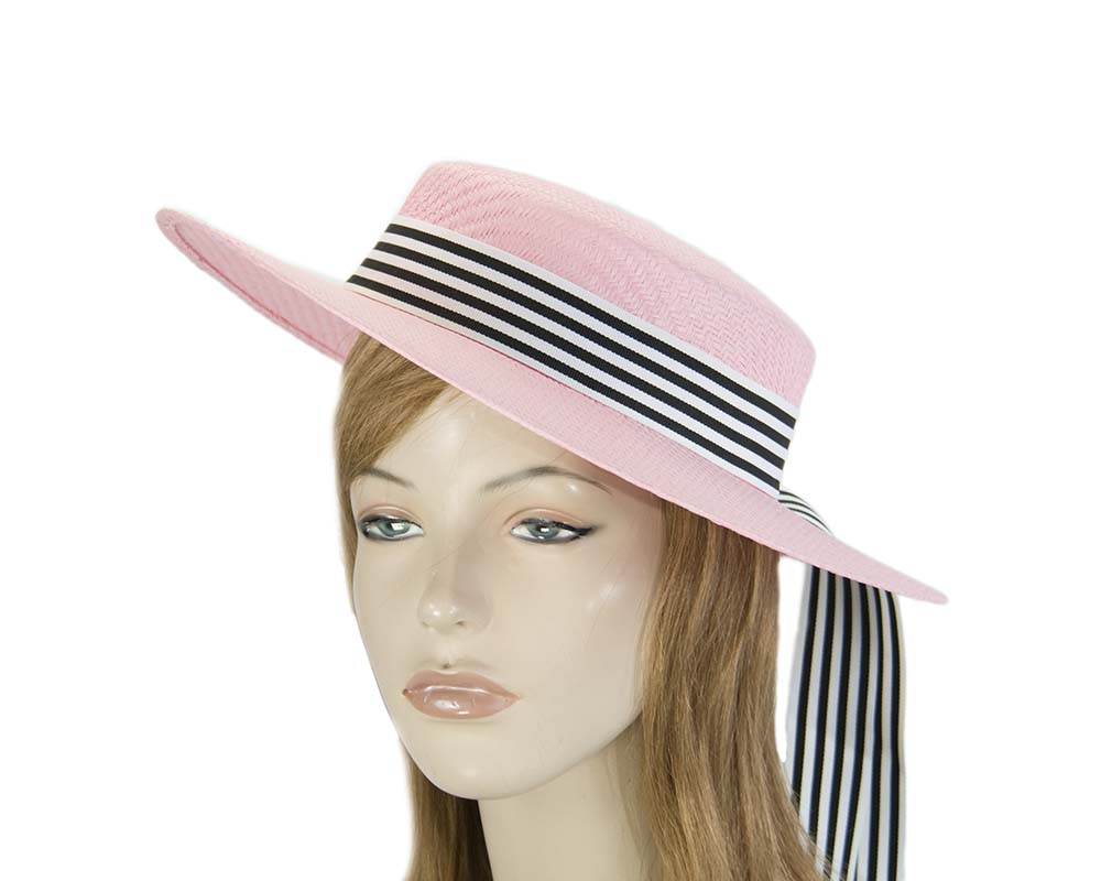 Pink boater hat by Max Alexander MA800