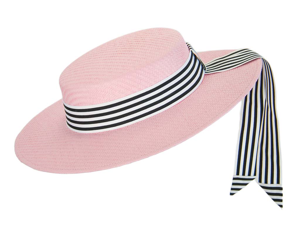 Pink boater hat by Max Alexander MA800