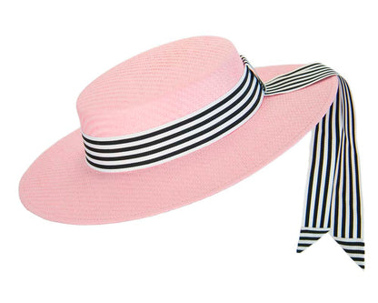 Pink boater hat by Max Alexander MA800