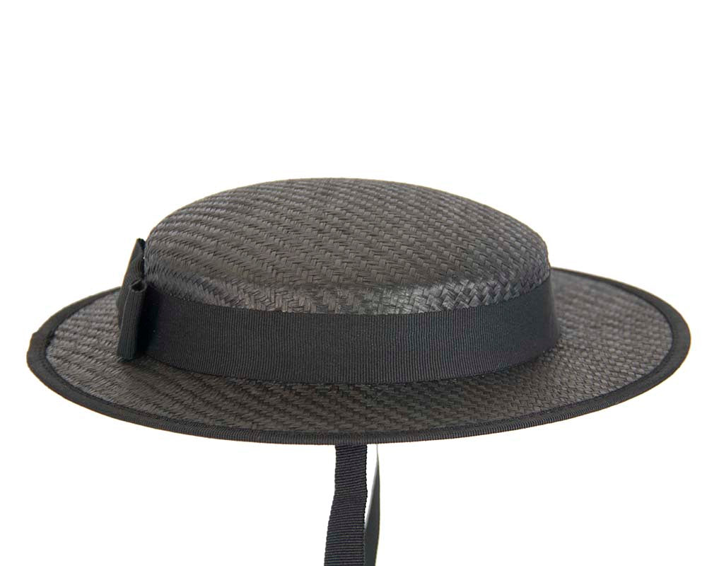 Small black boater hat by Max Alexander