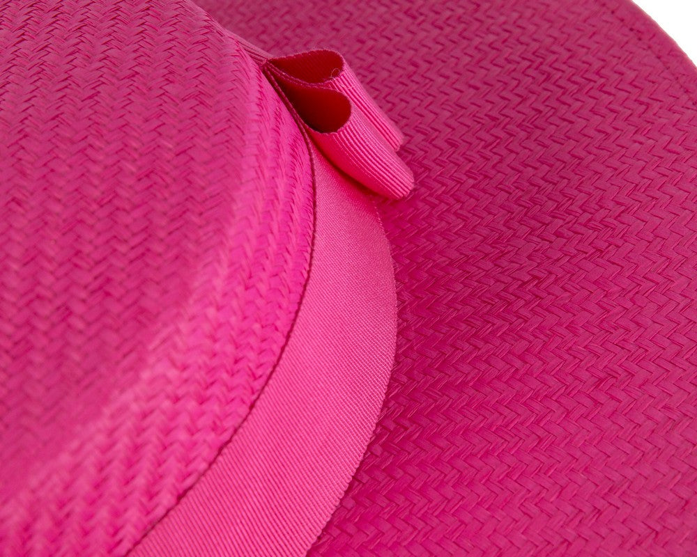 Fuchsia boater hat by Max Alexander MA867