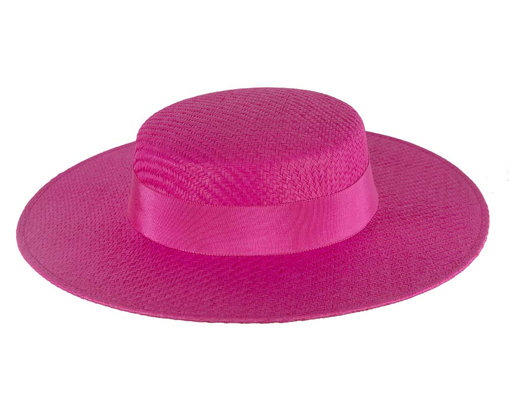 Fuchsia boater hat by Max Alexander MA867