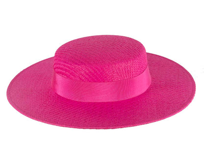 Fuchsia boater hat by Max Alexander MA867