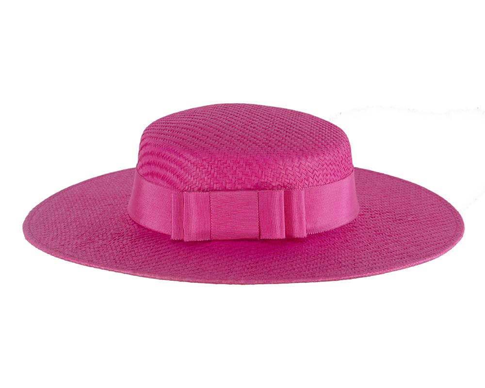 Fuchsia boater hat by Max Alexander MA867