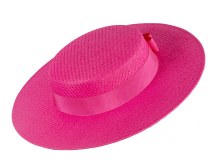 Fuchsia boater hat by Max Alexander MA867