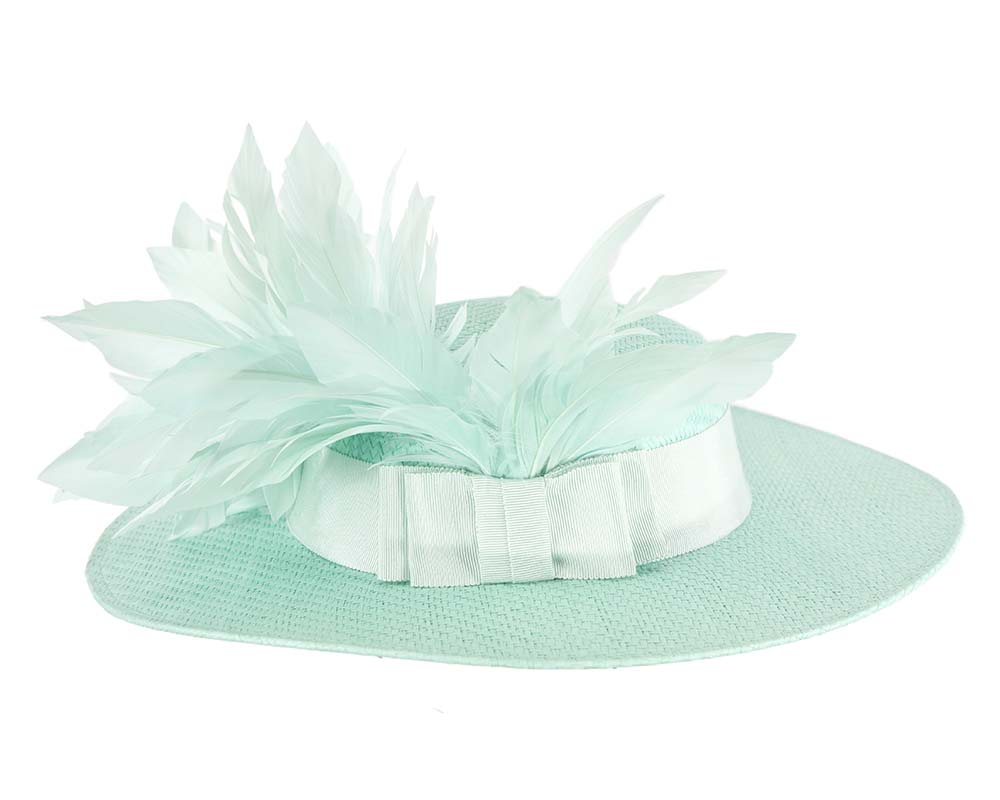 Aqua boater hat by Max Alexander