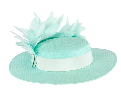 Aqua boater hat by Max Alexander