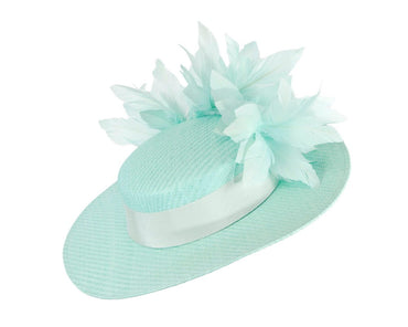 Aqua boater hat by Max Alexander