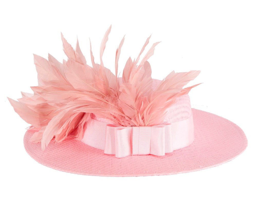 Pink boater hat by Max Alexander MA902