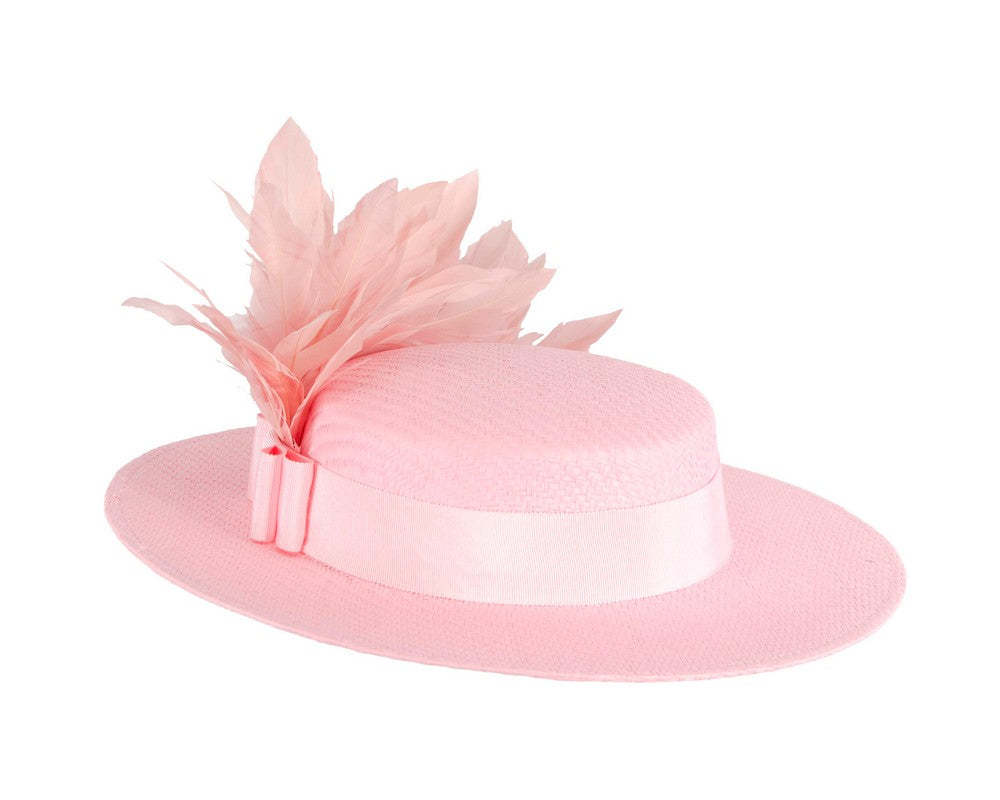 Pink boater hat by Max Alexander MA902