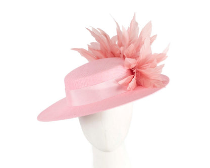 Pink boater hat by Max Alexander MA902