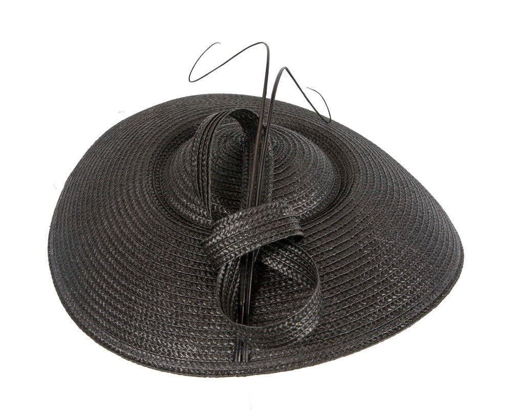 Black "saucer" fascinator hat by Max Alexander