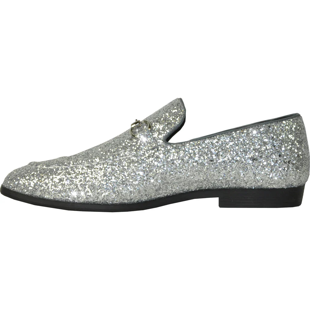 "Bravo 1" Silver Glitter Tuxedo & Prom Shoes