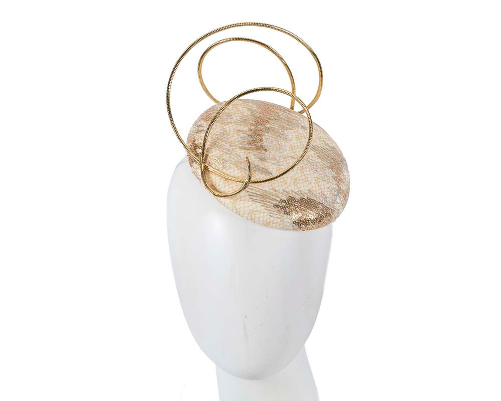 Bespoke designers cream & gold fascinator