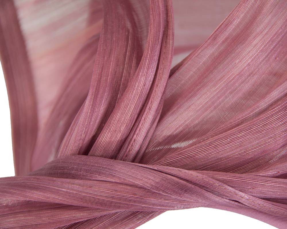 Bespoke dusty pink silk abaca racing fascinator by Fillies Collection