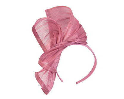 Bespoke dusty pink silk abaca racing fascinator by Fillies Collection