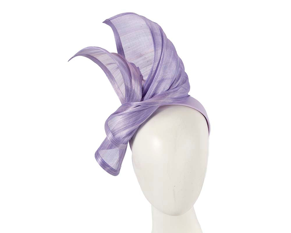 Bespoke lilac silk abaca racing fascinator by Fillies Collection