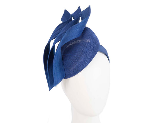 Bespoke royal blue pillbox fascinator by Fillies Collection