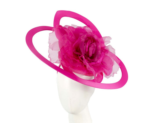 Bespoke large fuchsia racing fascinator by Fillies Collection