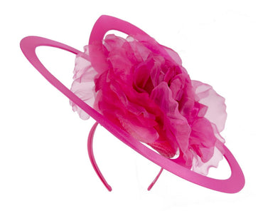 Bespoke large fuchsia racing fascinator by Fillies Collection