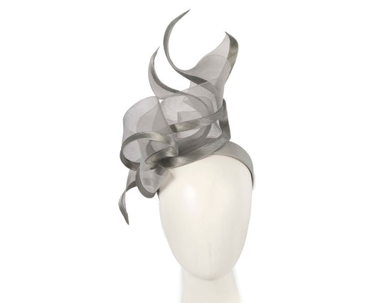 Bespoke silver racing fascinator by Fillies Collection S253