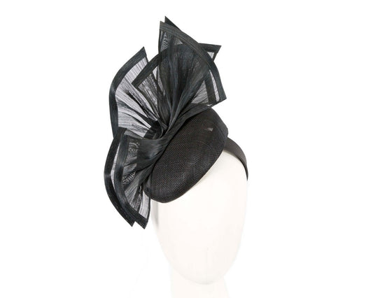 Bespoke black racing fascinator by Fillies Collection S254