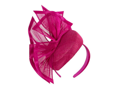 Bespoke fuchsia racing fascinator by Fillies Collection S254