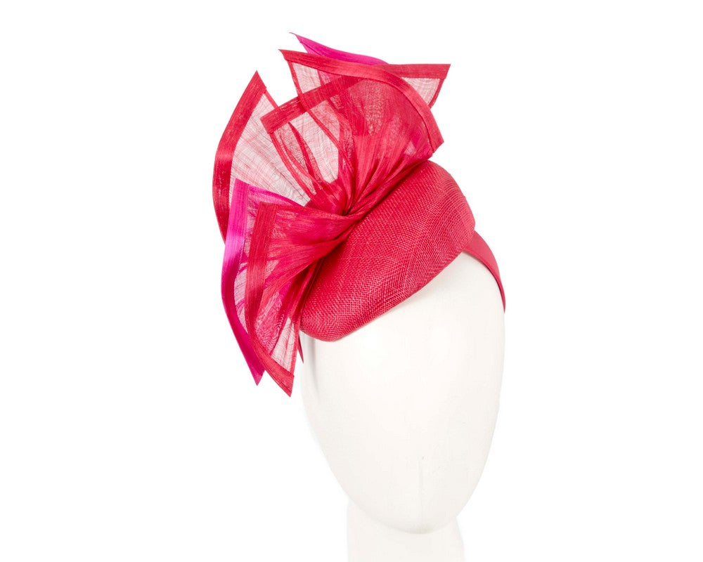 Bespoke red & fuchsia racing fascinator by Fillies Collection