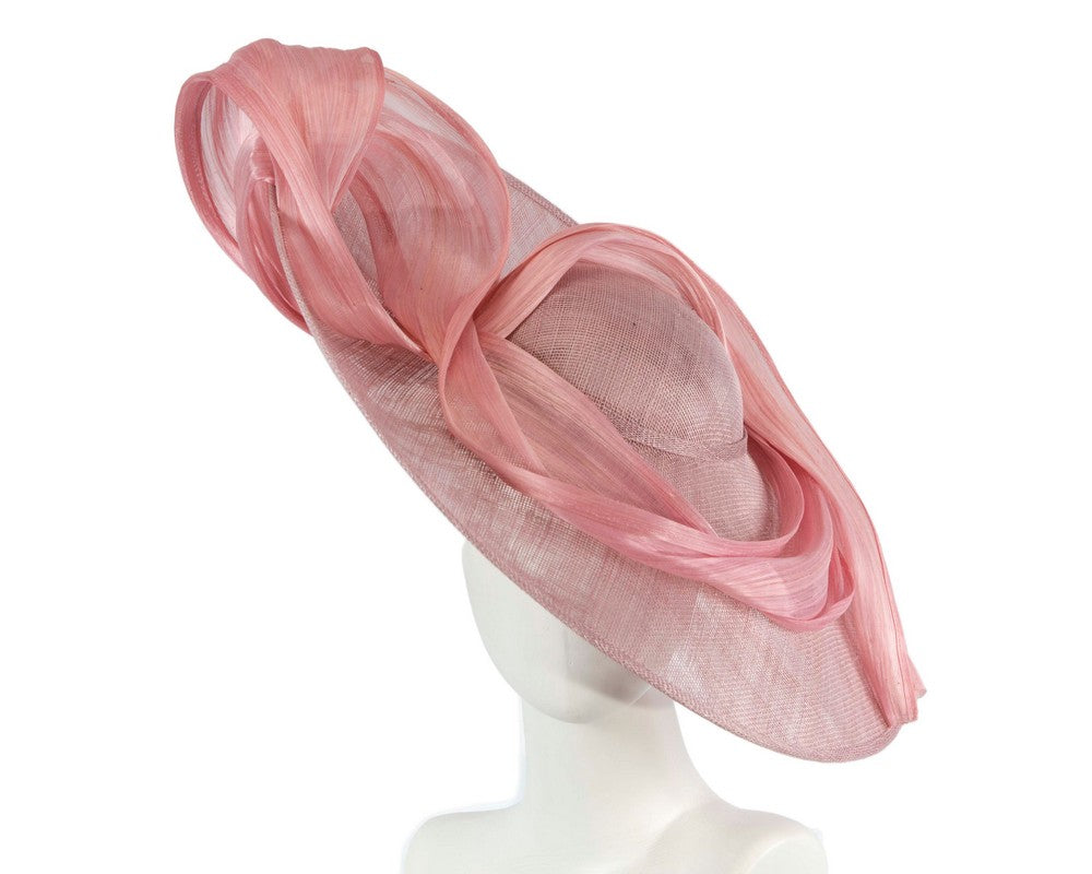 Large dusty pink sinamay hatinator by Fillies Collection