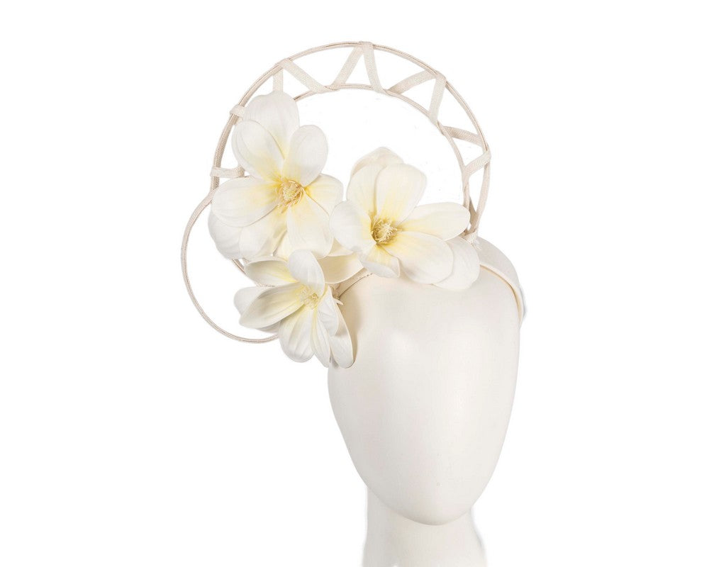 Bespoke cream flower fascinator by Fillies Collection