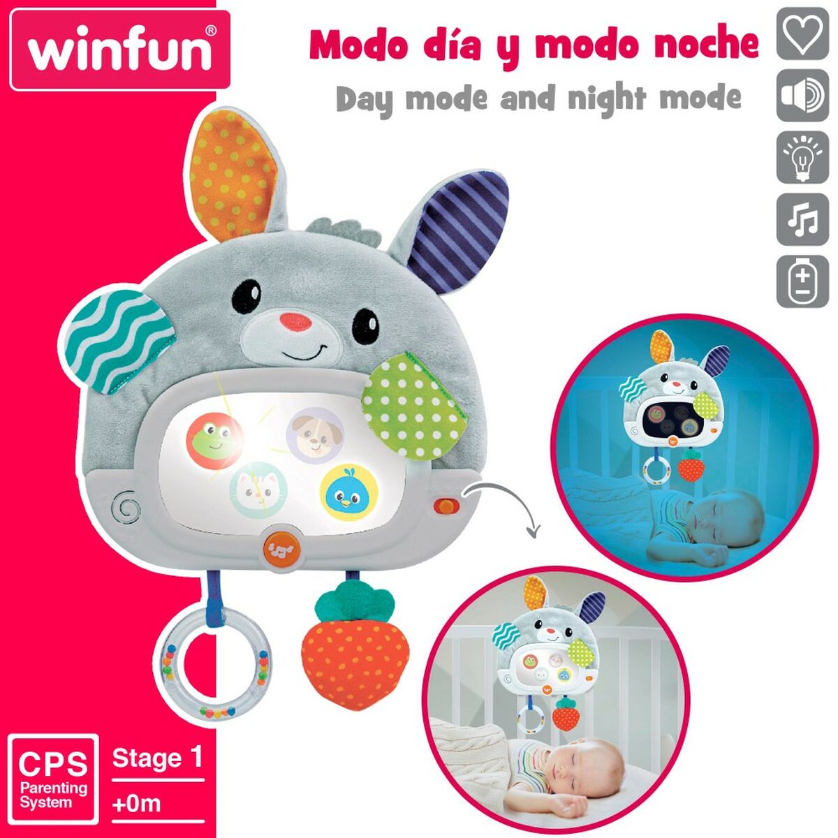 Baby toy Winfun Rabbit 25 x 35 x 2,5 cm (4 Units)