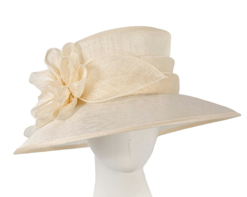 Large cream sinamay racing hat