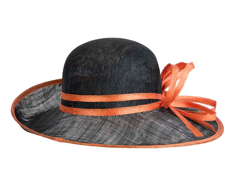 Black & orange fashion racing hat by Max Alexander