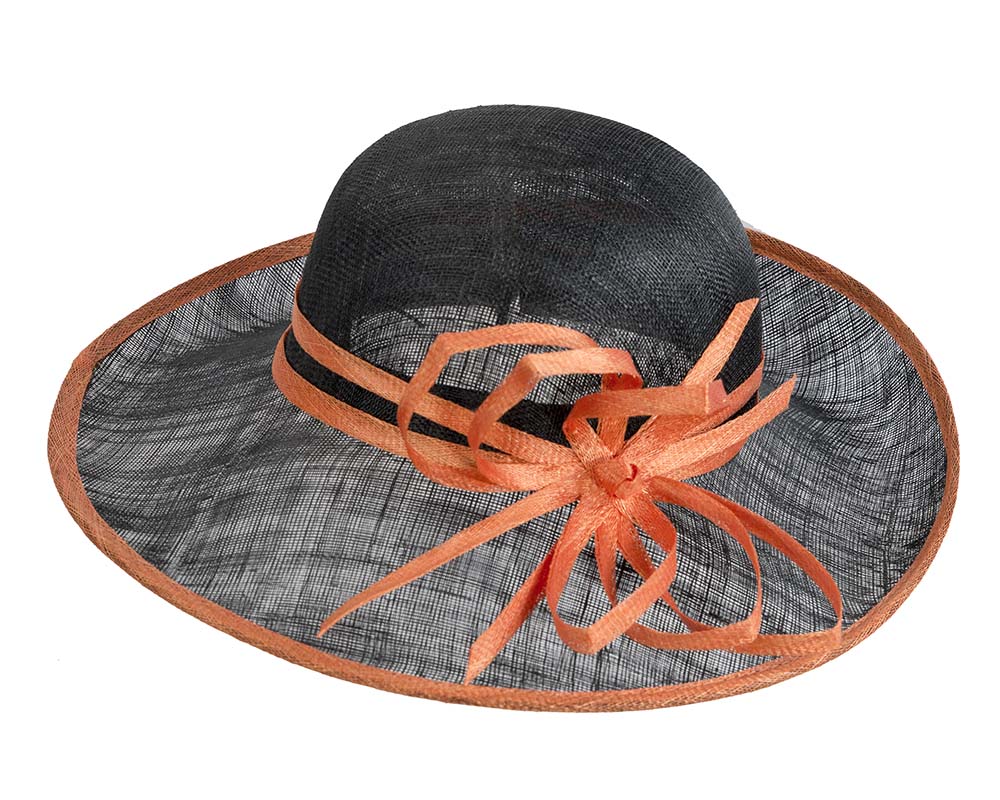 Black & orange fashion racing hat by Max Alexander