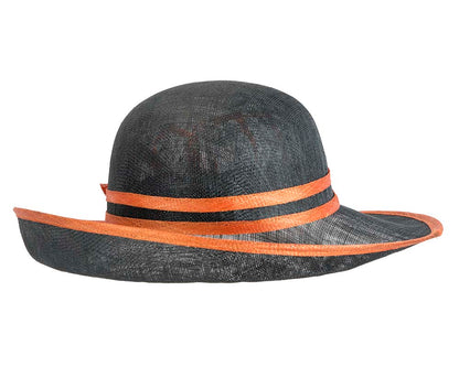 Black & orange fashion racing hat by Max Alexander