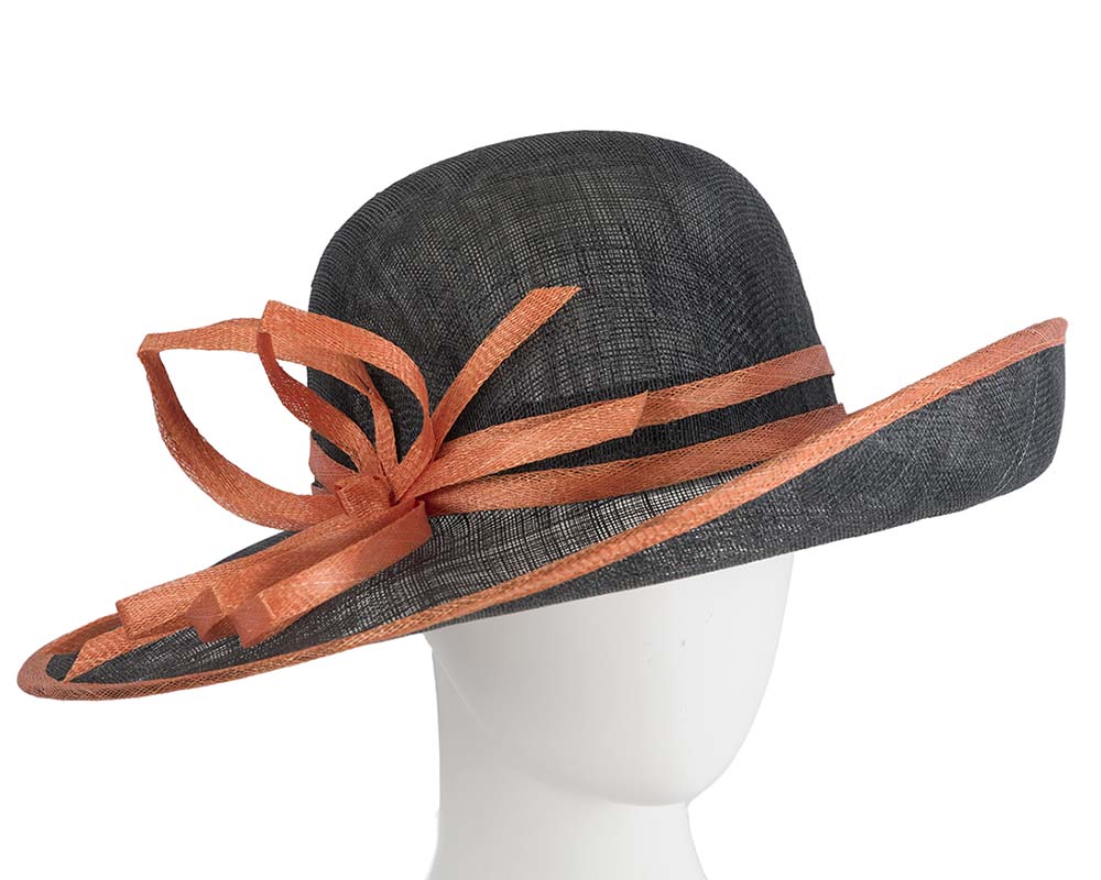 Black & orange fashion racing hat by Max Alexander