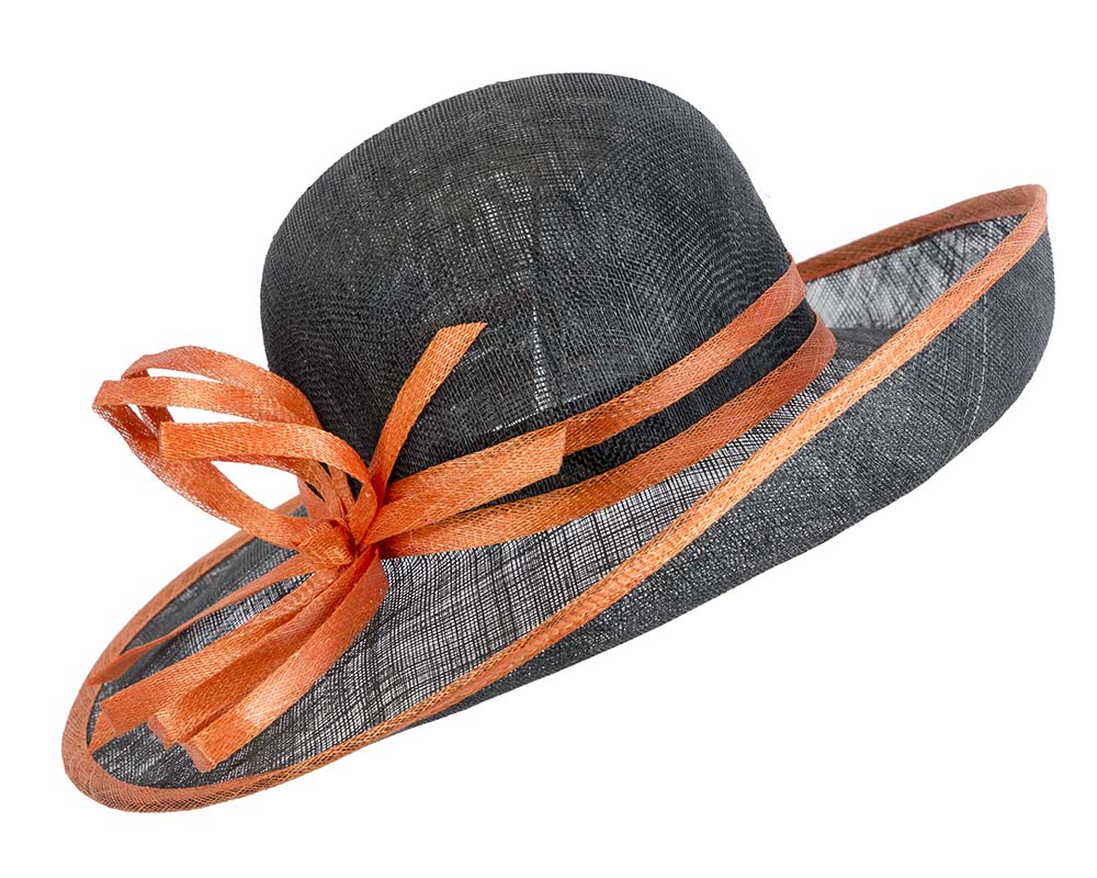 Black & orange fashion racing hat by Max Alexander