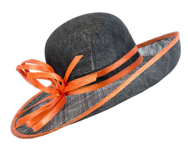 Black & orange fashion racing hat by Max Alexander