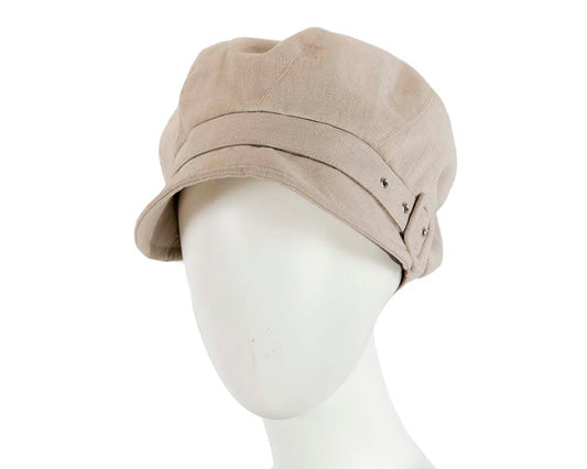 Beige ladies casual newsboy cap hat