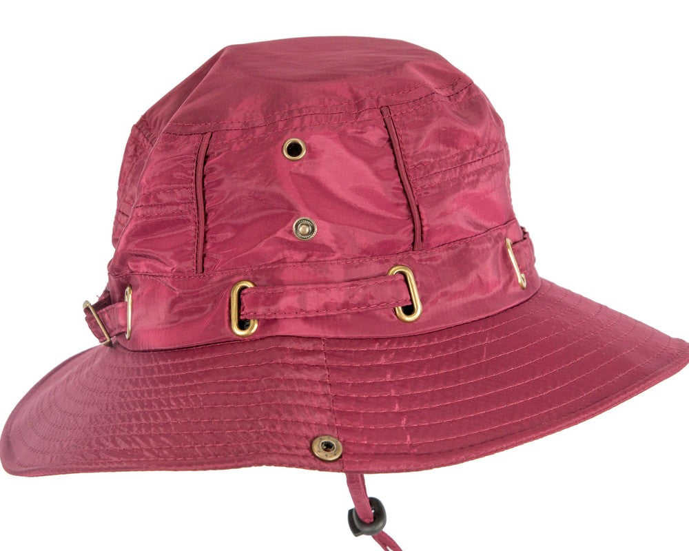 Burgundy casual weatherproof bucket golf hat SP514