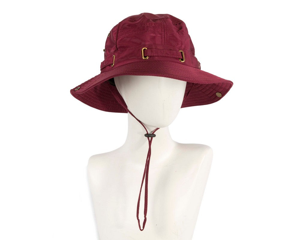 Burgundy casual weatherproof bucket golf hat SP514