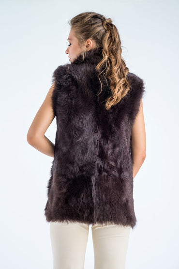 Brown Geniune Reversible Sheepskin Fur Vest