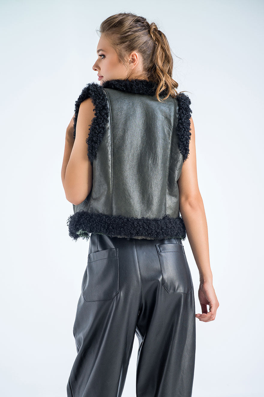 Black Turcana Lamb Fur Vest