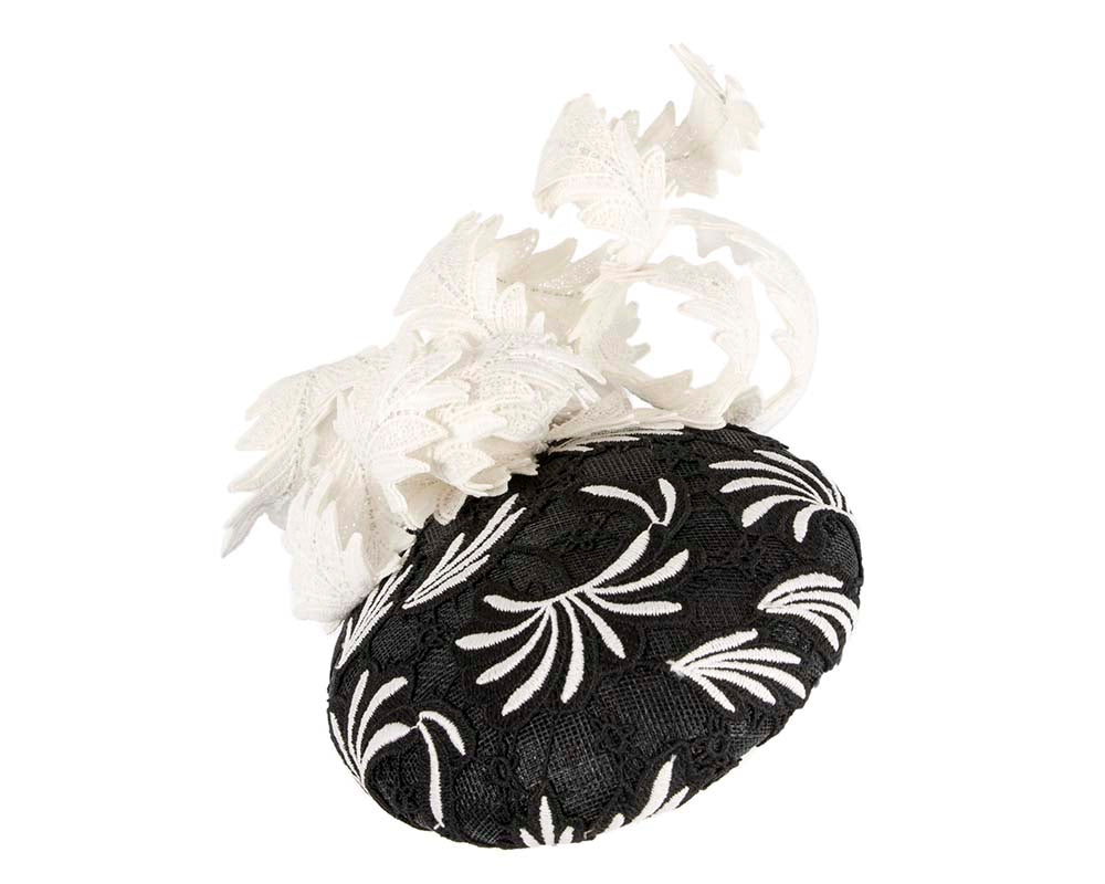 Black & cream lace pillbox fascinator by BELEIVERA