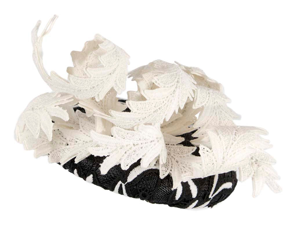 Black & cream lace pillbox fascinator by BELEIVERA